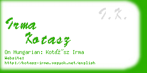 irma kotasz business card